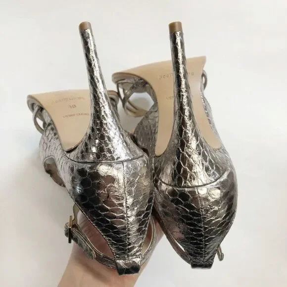 See By Chloe Snake Print High Heel Strappy Sandals - Picture 9 of 9